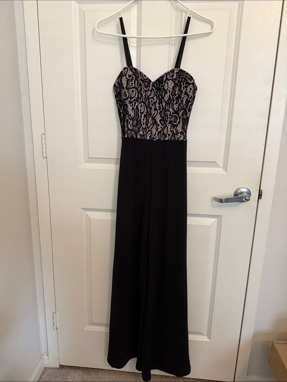 G by Guess Black Maxi Dress with Lace Bodice